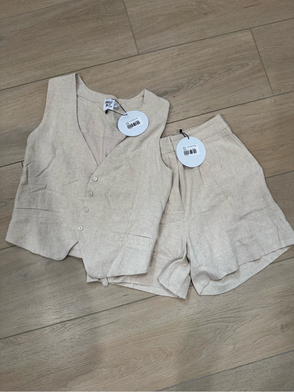 Princess Polly Ginger Linen-Blend Vest in Beige